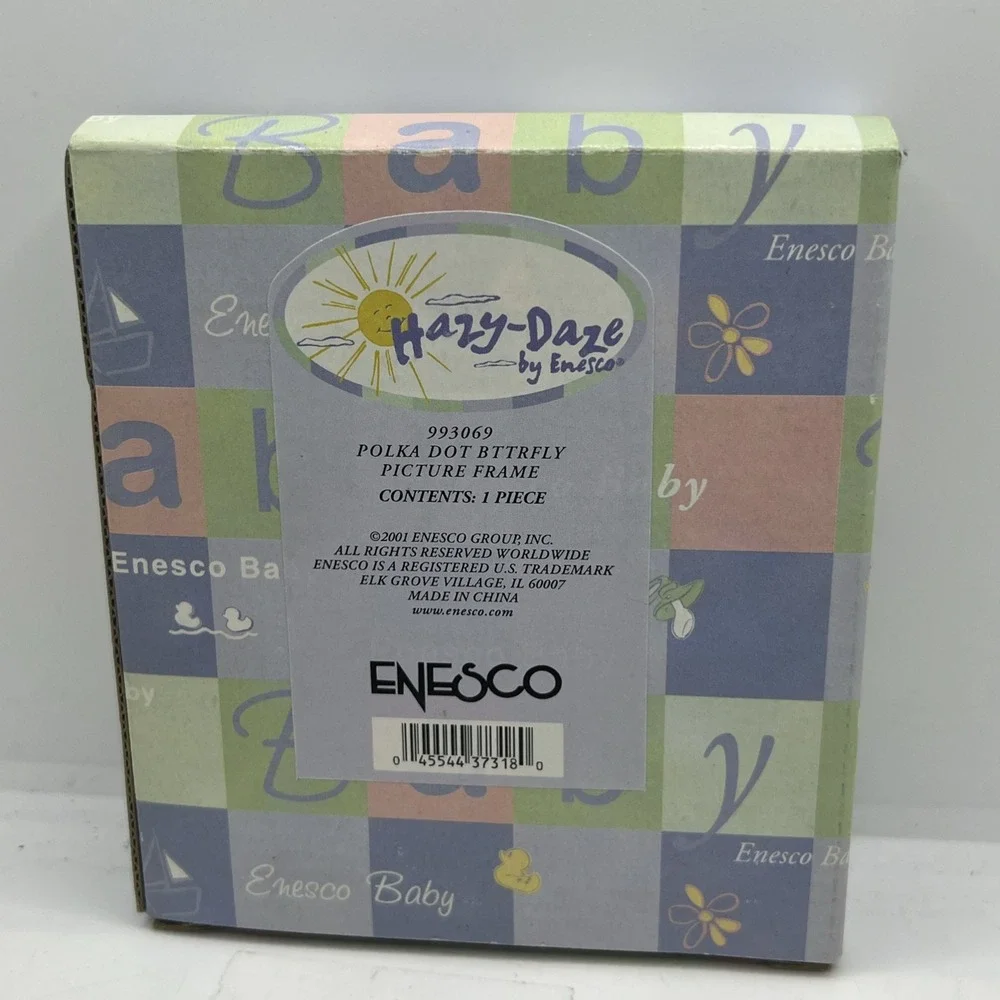 New Enesco Polka Dot Butterfly‎ Picture Frame Baby Nursery  Decor
